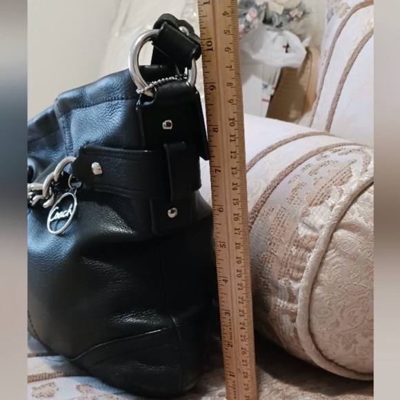Coach Black Leather Chain Tote Bag Y2K EUC - Picture 5 of 15